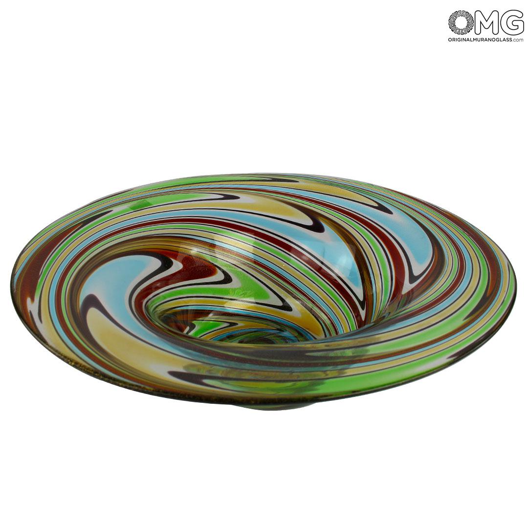 4200 ORIGINALMURANOGLASS Вазочка Шляпа - с золотом - муранское стекло OMG 34 см  - Вид №1