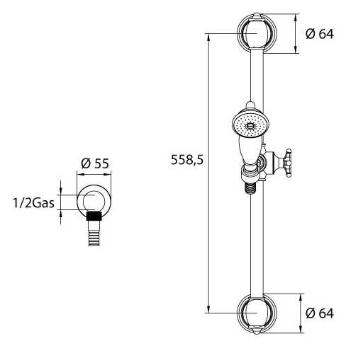 688120KO21 Душевой гарнитур, душевая лейка Bandini Classic Santreyd - Вид №1