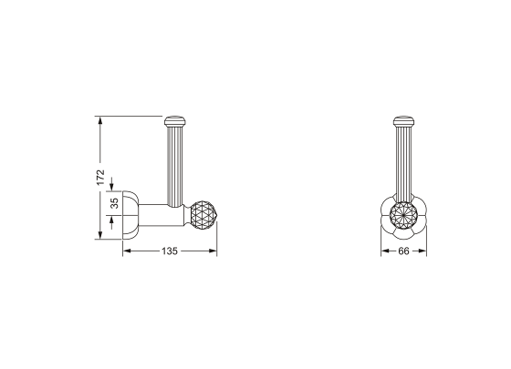Держатель для запасного рулона туалетной бумаги JOERGER Florale Crystal 600.00.015.000-AA - Вид №1