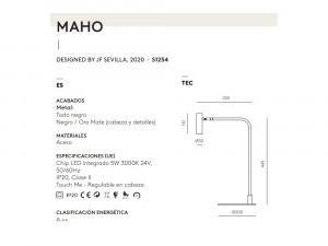 100646 Настольная лампа черный Aromas del Campo Maho