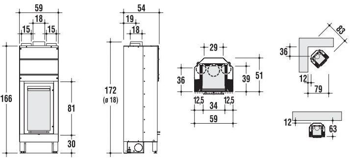 CAMINETTI MONTEGRAPPA Закрытый дровяной камин из металла sun-id-1363684 - Вид №1