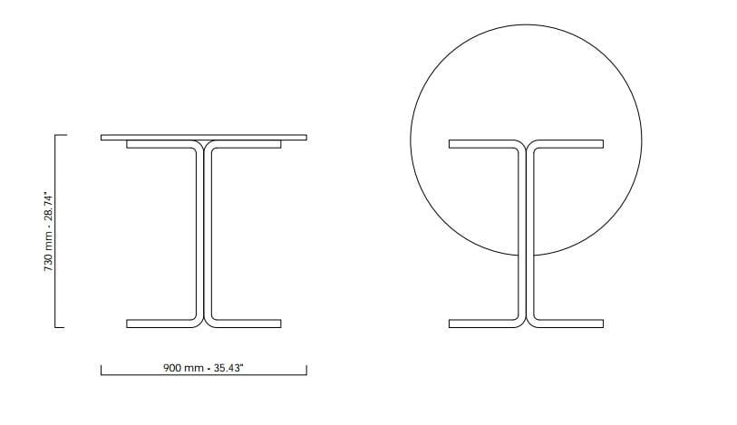 Складной круглый садовый стол из ламината Coro ZETA ARCH-00082673 - Вид №2