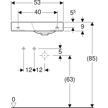 124153000 Раковина Geberit iCon с полочкой Geberit  - Вид №8