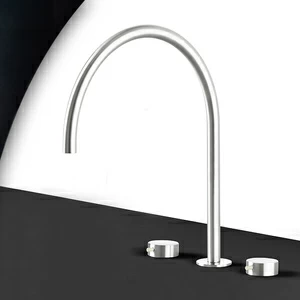 Смеситель для раковины сталь глянцевая с серой ручкой Toki Radomonte TKI26LCIL39