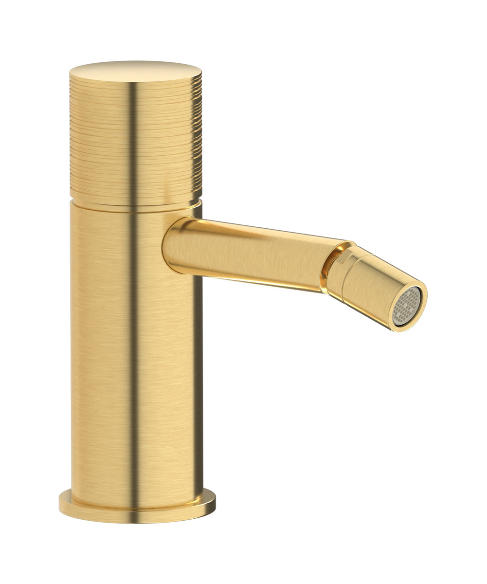 Смеситель для биде на 1 отверстие в комплекте с донным клапаном. WE ARE IB vn206mb Brushed Gold Vinile