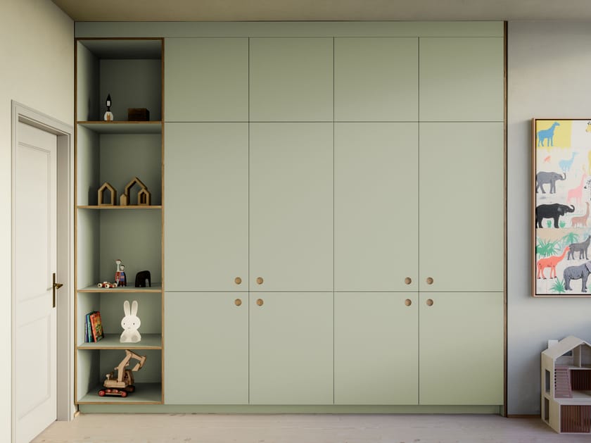 Ламинат настенный секционный шкаф с книжной полкой Neuvermoebelt SMART LINE FURNITURE ARCH-00060361