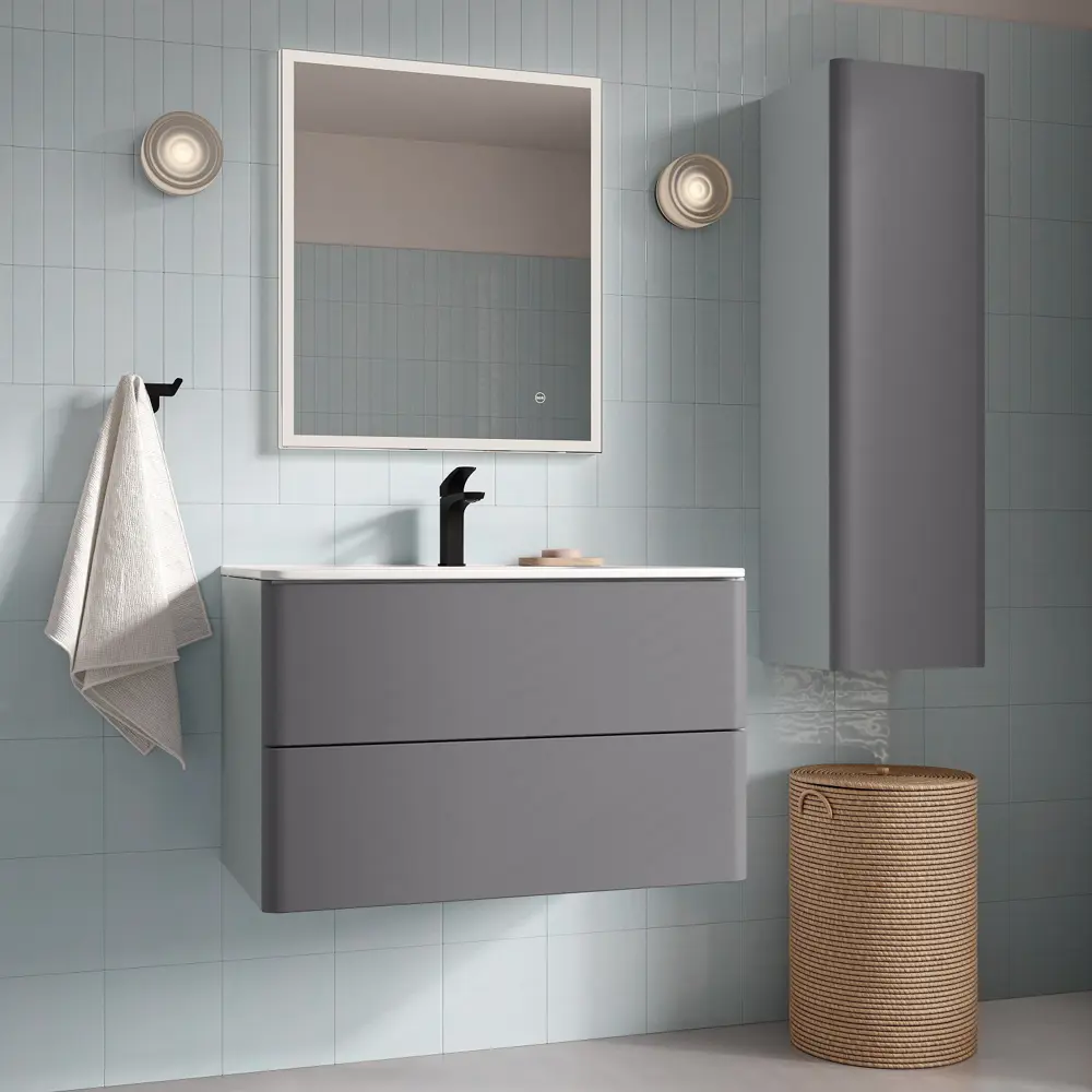 Комплект фасадов для тумбы Iddis Lahta 80 см LAH80GMi89 МДФ цвет графит STLM-2076956 - Вид №9