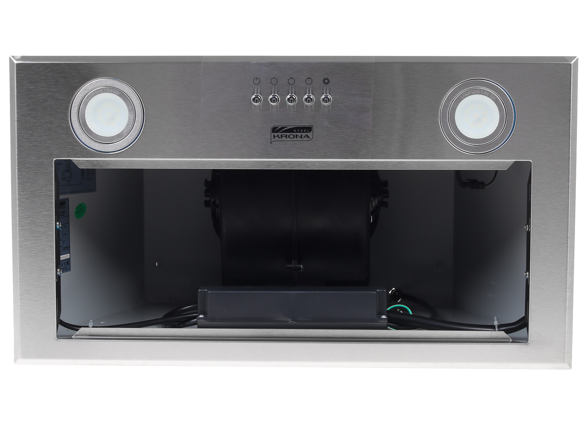 1222073 Вытяжка полновстраиваемая KRONA AMELI 600 inox PB серебристый STDN-0012301 - Вид №5