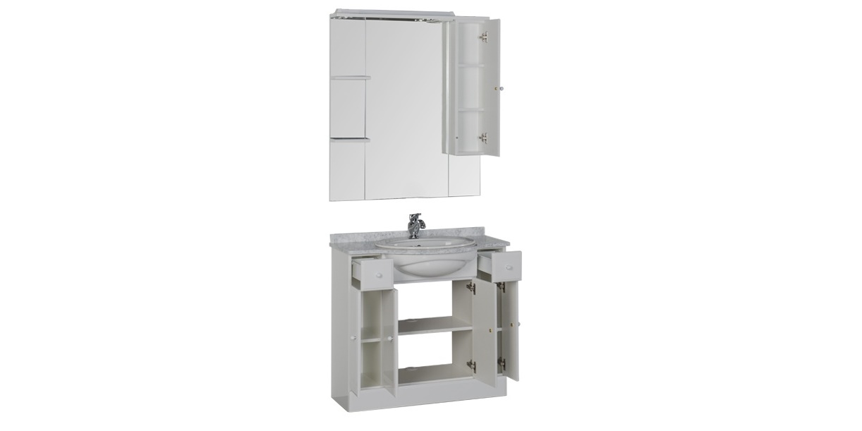 Комплект мебели Aquanet Марсель 90 белый 00161290 - Вид №2