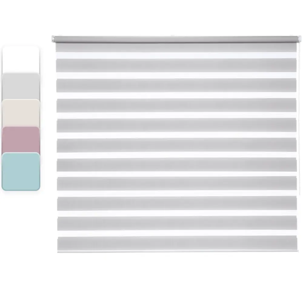 INSPIRE Peter — рулонная штора день-ночь светло-серая 140x175 см 85225683 STLM-0060117