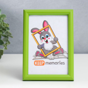 90334786 Рамка 2057829, 10х15 см, пластик, цвет зеленый, пластиковый экран Keep memories STLM-0189228 KEEP MEMORIES