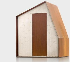 DE CASTELLI Садовый сарай из ели и кортеновской стали