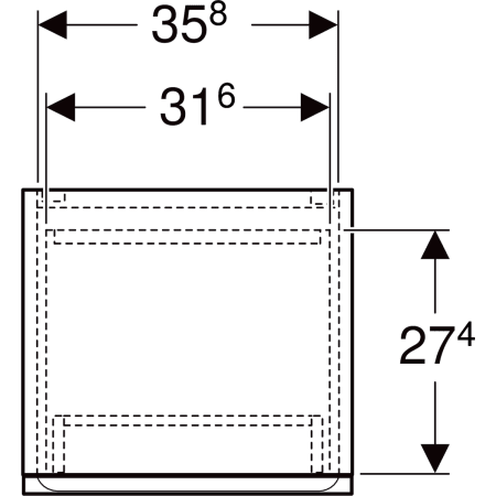 501.923.JR.1 Высокий шкафчик Geberit Renova Plan с двумя дверями и одним выдвижным ящиком Geberit  - Вид №2