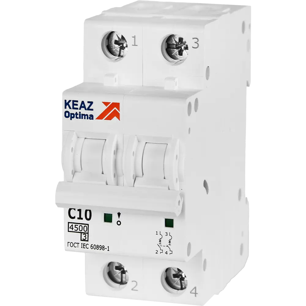 Автоматический выключатель КЭАЗ Opti Din BM63 2P 10А для надежной защиты электросети 89206660 STLM-1119138