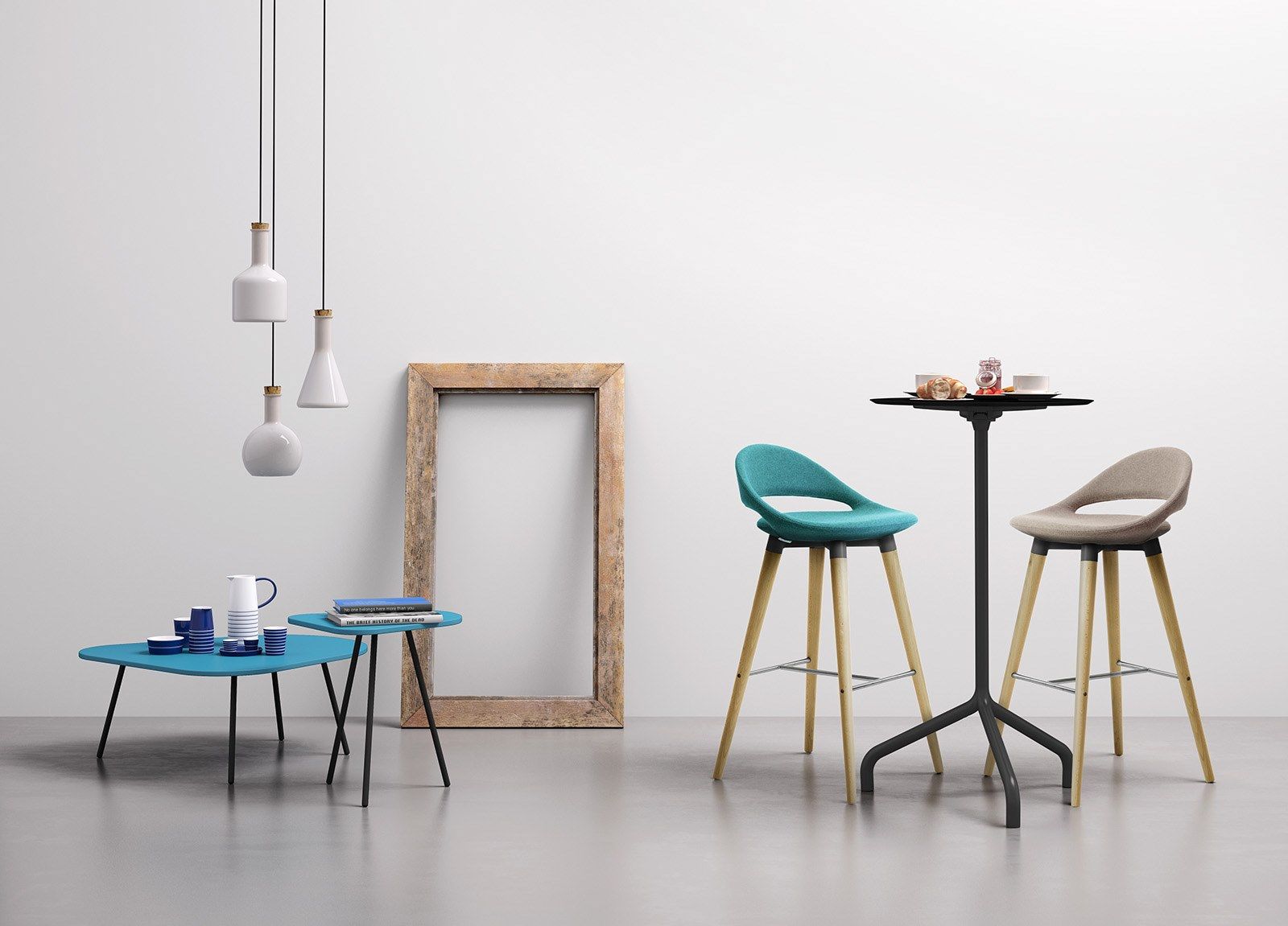 Высокий стул из дерева и ткани со спинкой Leyform Samba ARCH-00097050 - Вид №4