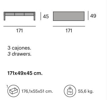 Стальной и деревянный шкаф для телевизора с ящиками Pilma Angle ARCH-00069361 - Вид №4