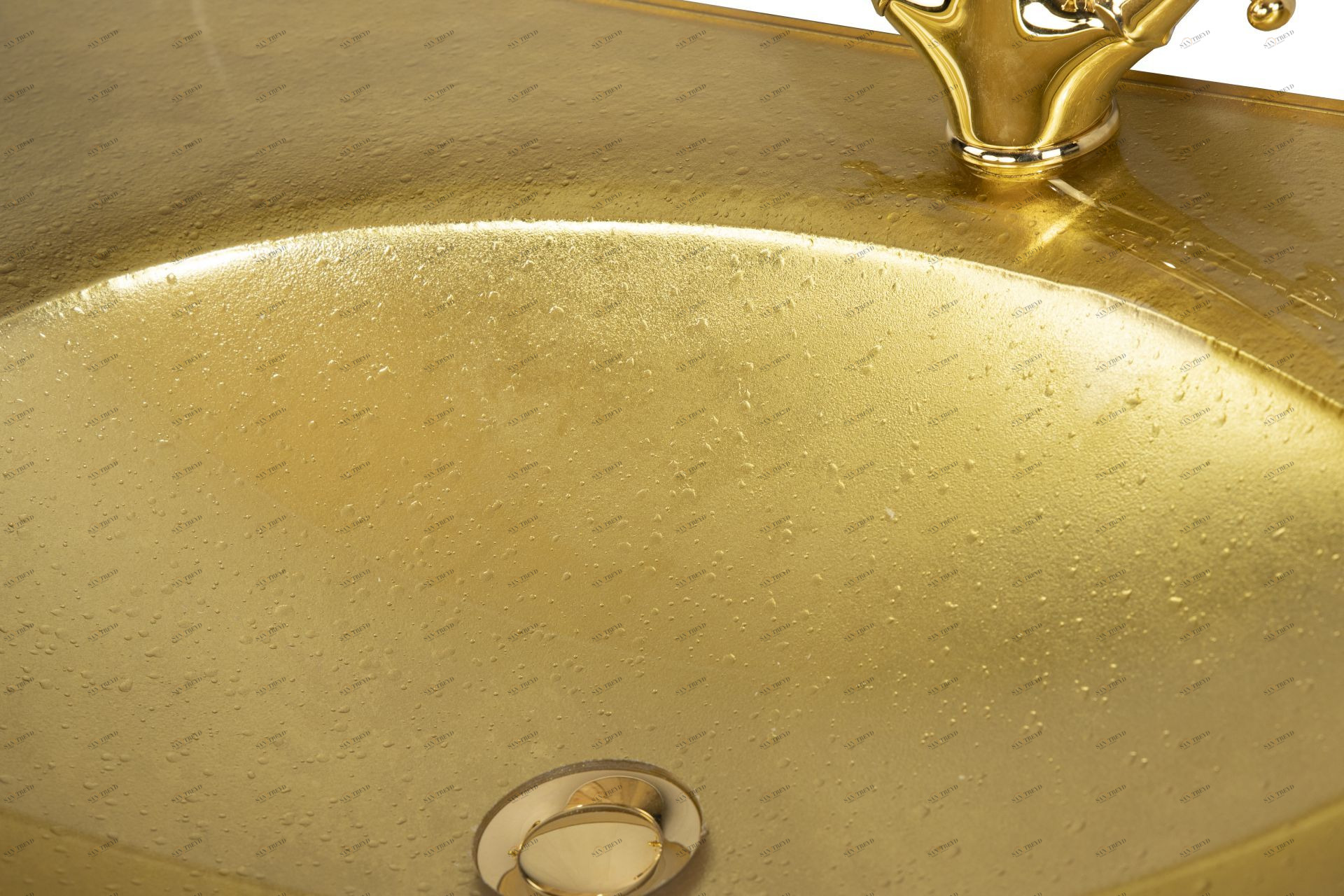 Столешница LAURA 120 стекло Поталь-золото Tessoro TSLA120TPGO