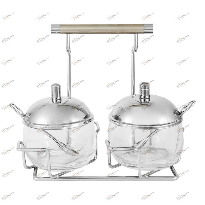 Вазы стальные для джема 2 шт серебряные "Перле" REGENT ПЕРЛЕ 00-3946621 Серебро 