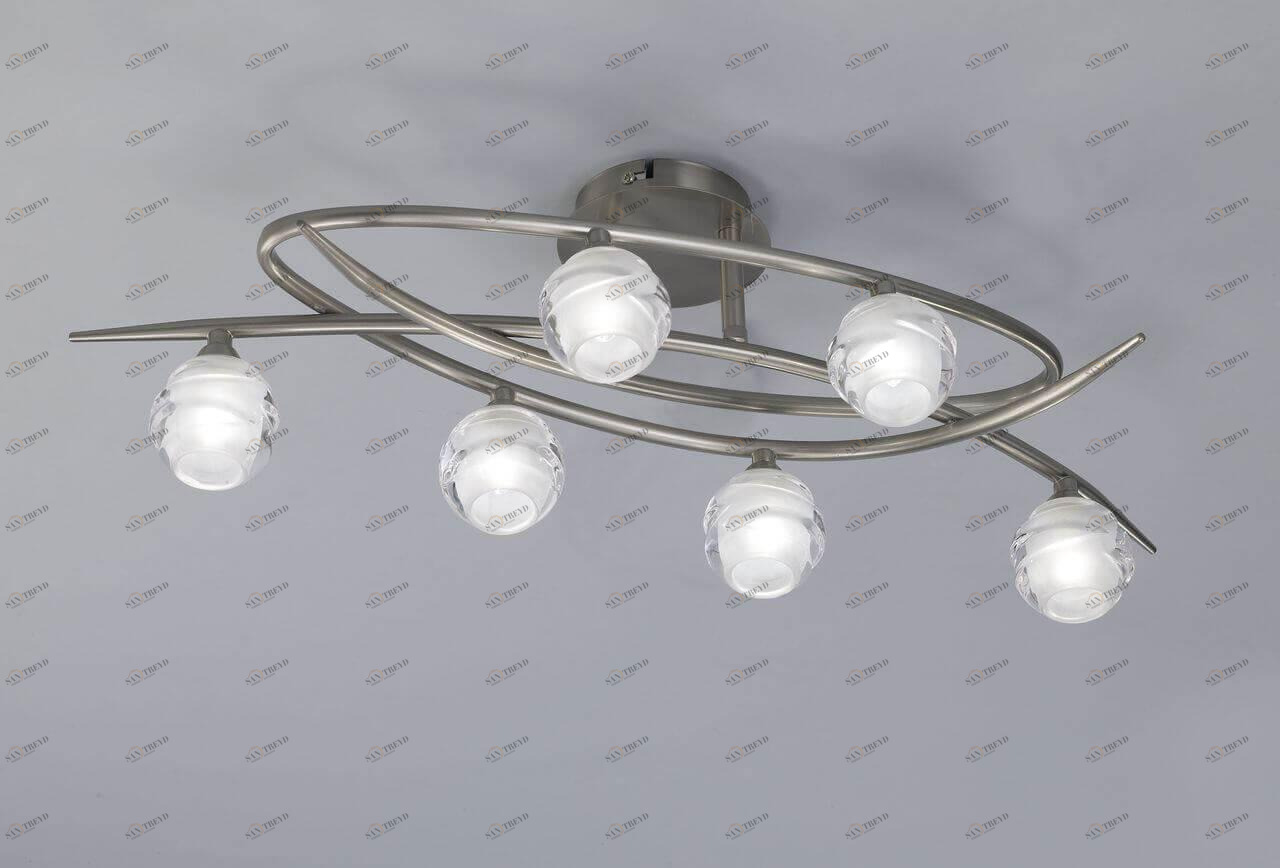 Потолочная люстра Mantra Loop Satin Nickel 1812 MANTRA ДИЗАЙНЕРСКИЕ, LOOP SATIN CHROME 00-3888534 Белый;серый 