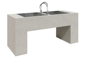 Бетонный умывальник для общественных мест