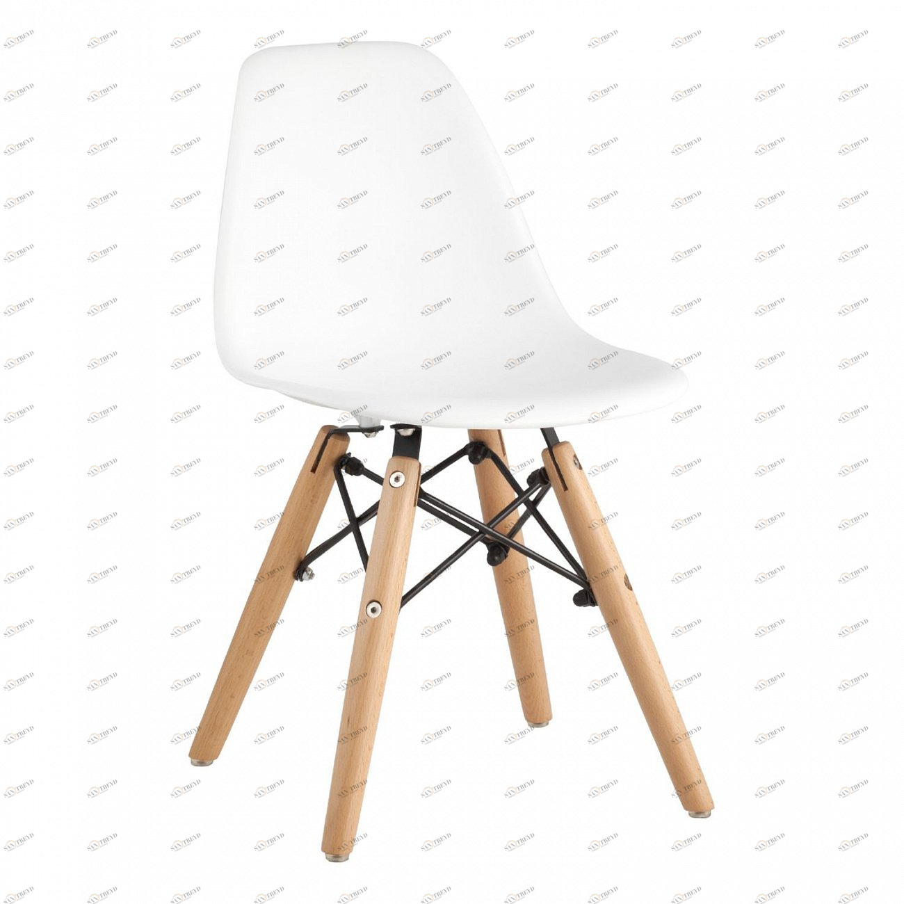 Стул со спинкой белый с деревянными ножками Eames Small EAMES ДИЗАЙНЕРСКИЕ, EAMES DSW ДЕТСКИЙ 00-3881996 Белый 