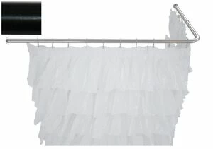 Карниз для ванны Aquanet угловой Г-образный 180x80 черный