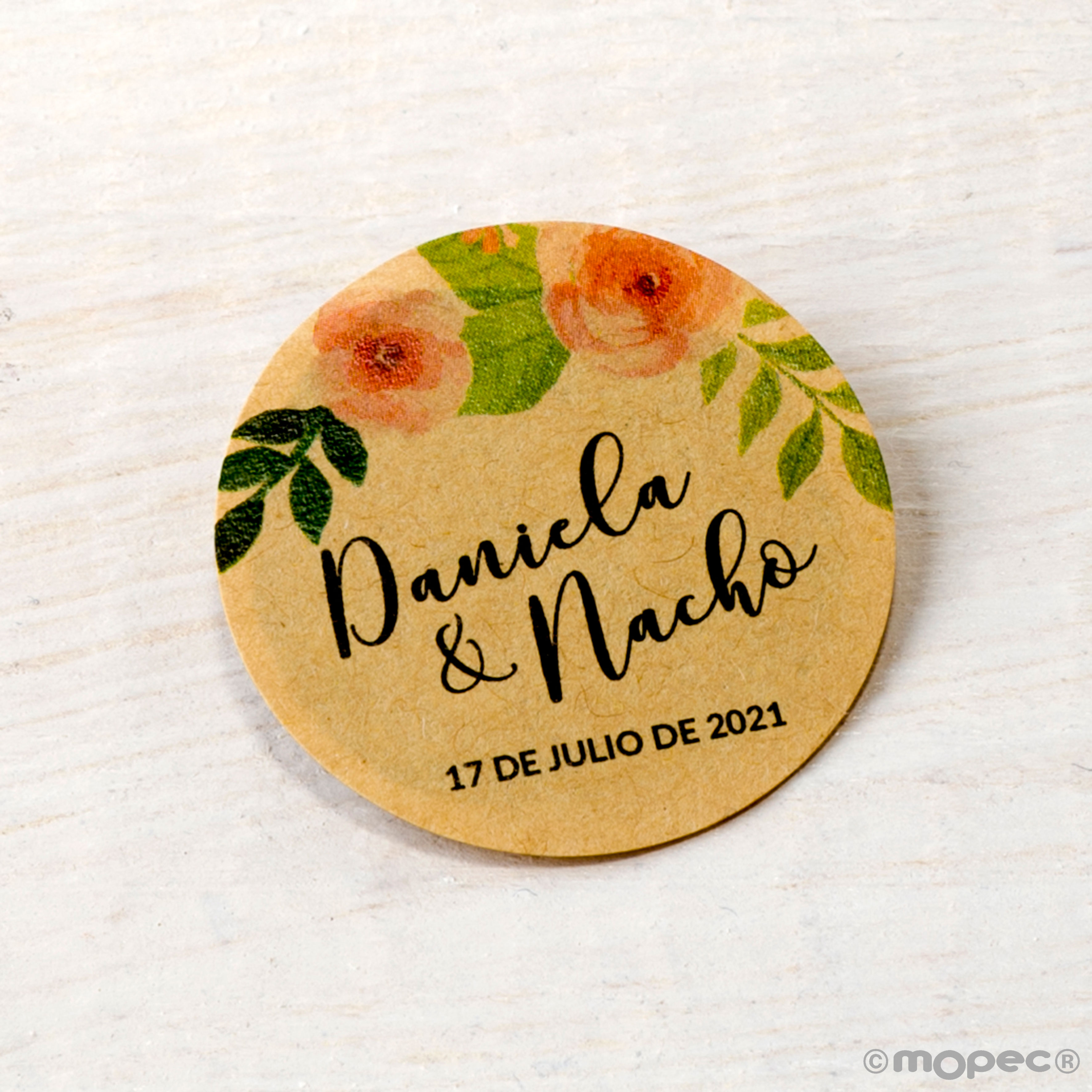 X442 PERS. 12 Индивидуальные крафт-стикеры «розовые цветы» Dekoraniaevents Bodas 