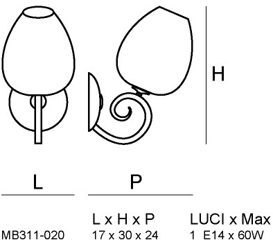 Siru Настенный светильник из муранского стекла Alveare Mb 311-020  - Вид №1