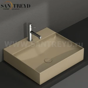 B6R51PA Подвесная раковина настенная прямоугольная Ceramica Globo T-EDGE бежевая