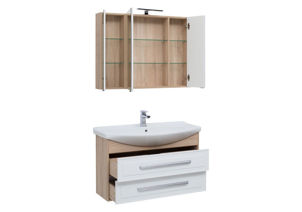 Мебель для ванной Aquanet Остин 105 дуб сонома/белый 00209995 - Вид №1