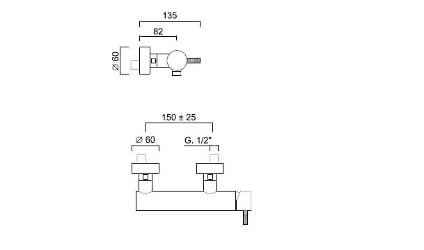 Смеситель для душа на открытом воздухе Rubinetteria Giulini My Future Deluxe ARCH-00062088 - Вид №1