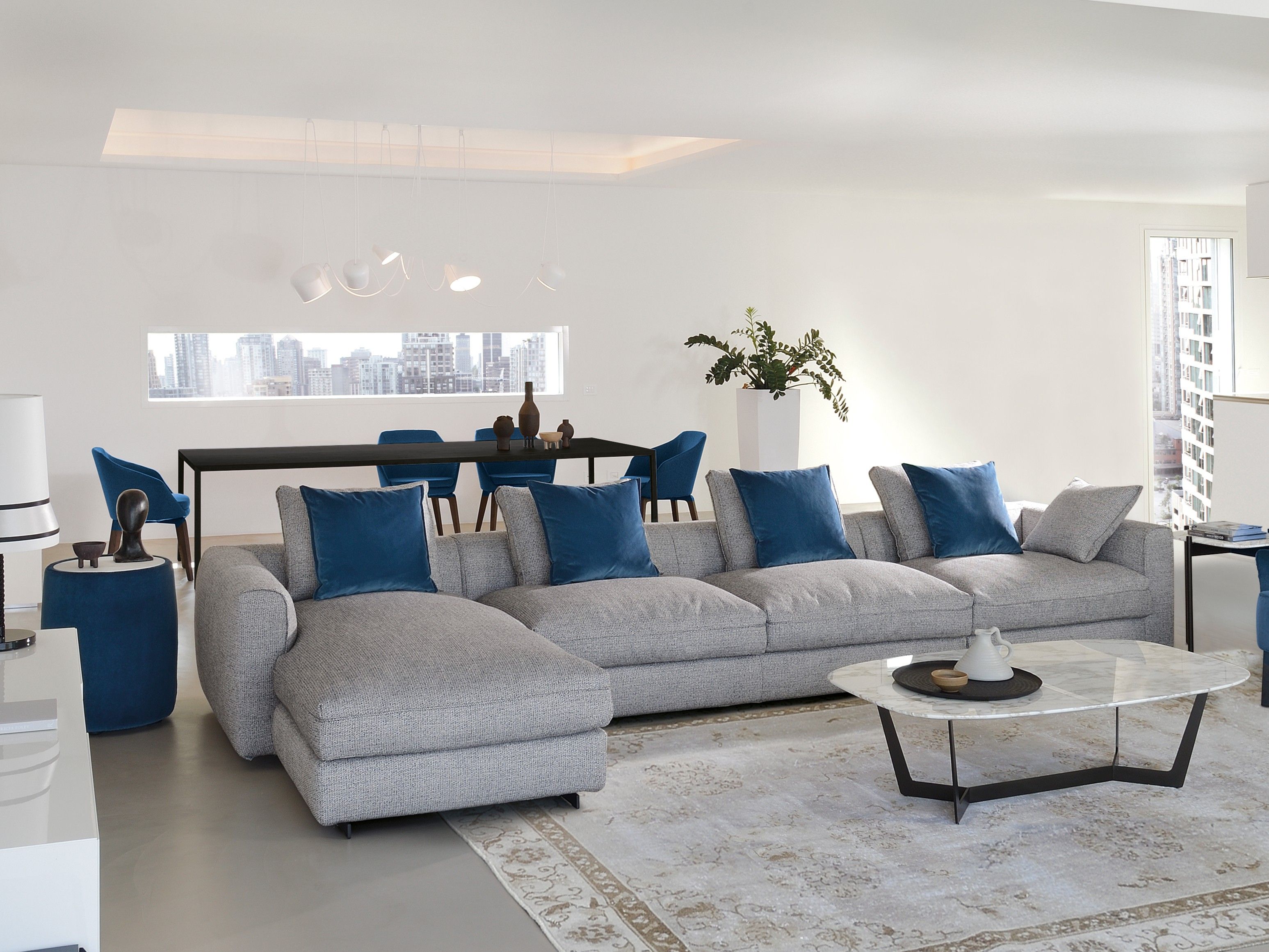 4-местный тканевый диван с полуостровом CTS SALOTTI Capetown ARCH-00101072