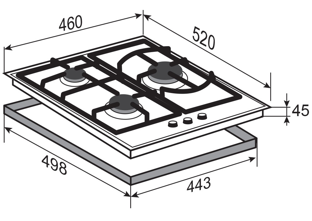 5306965 Газовая варочная поверхность Zigmund & Shtain M 26.4 B STDN-0125311 - Вид №6