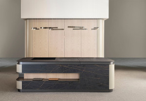 Выдвижная кухня с островом на заказ