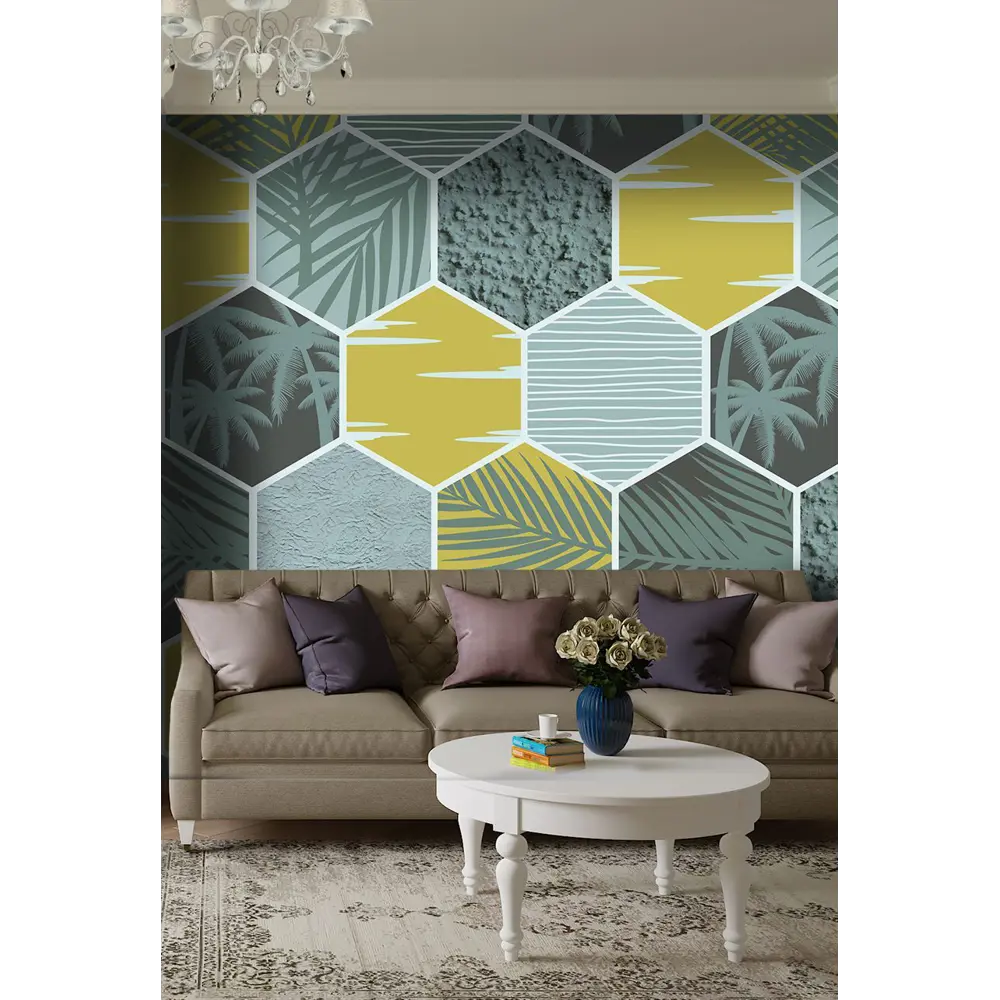 Фотообои «‎Тропическая мозаика»‎ 3D флизелиновые 300x270 см L13-118 FBRUSH 3D FLIZART STLM-2065108 - Вид №2