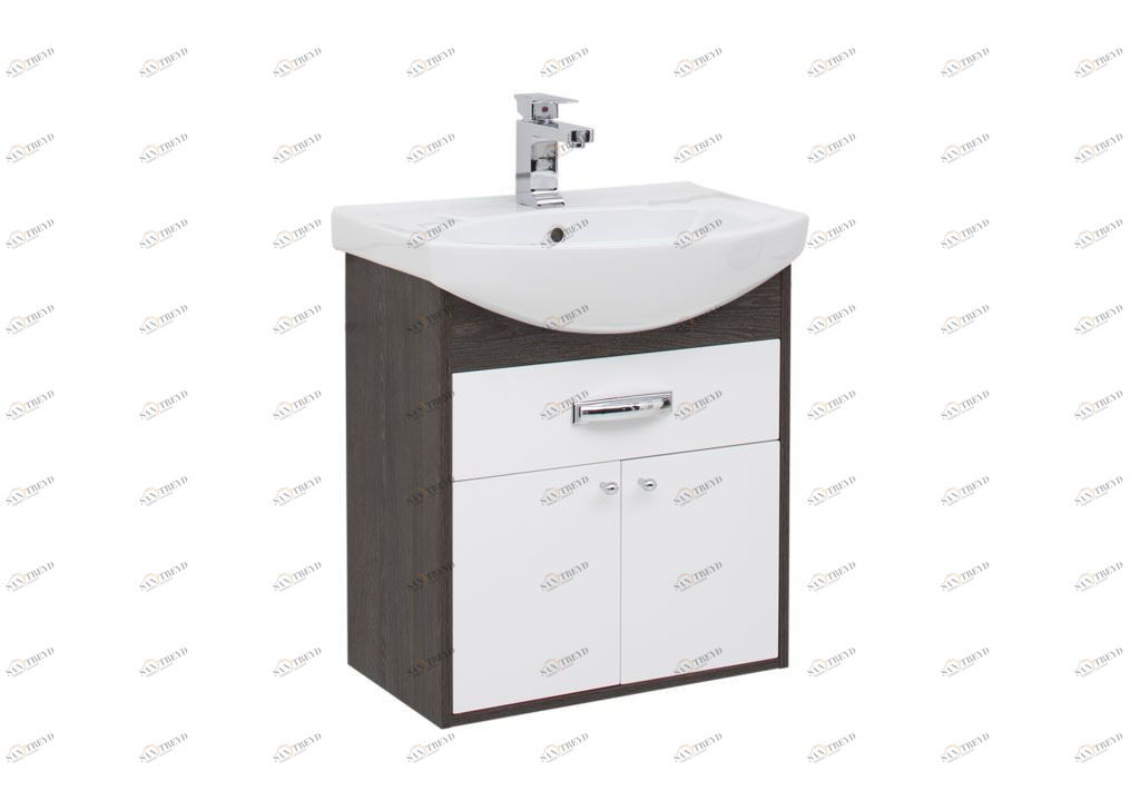 Тумба под раковину Aquanet Грейс 60 дуб кантербери/белый (1 ящик, 2 дверцы) sun-id-275350