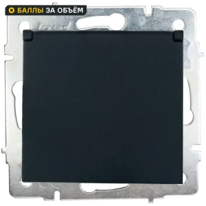 Розетка встраиваемая Lezard Vesna с заземлением с крышкой IP44 цвет черный бархат