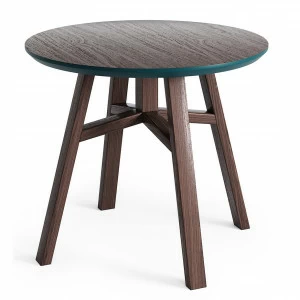 Приставной столик круглый темный дуб, морская волна 55 см Mack THE IDEA  210065 Коричневый