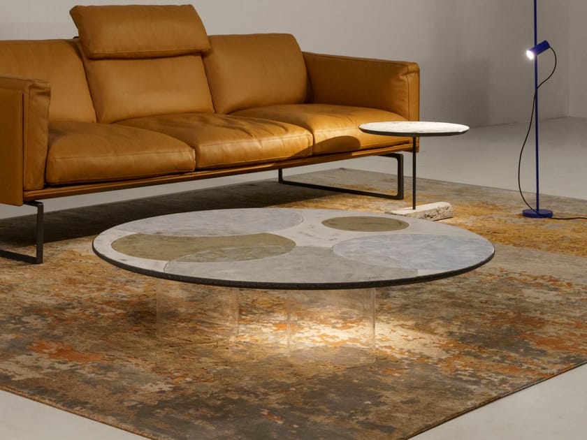 Журнальный столик из фаянса и оргстекла DOMIZIANI современный ARCH-00019121