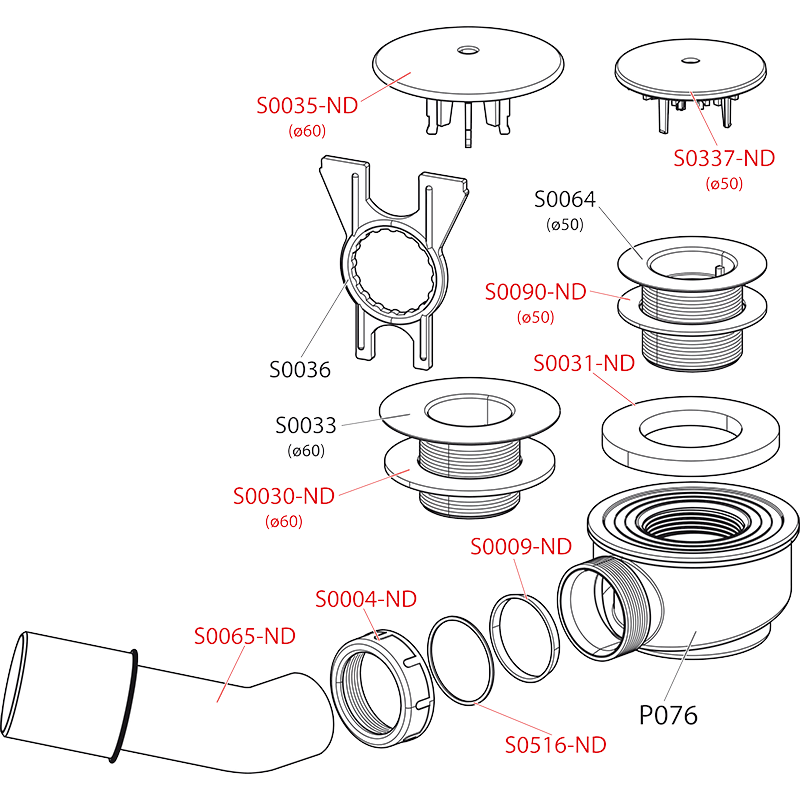 Сниженный сифон для душевого поддона, хром ALCAPLAST A471CR60 - Вид №2