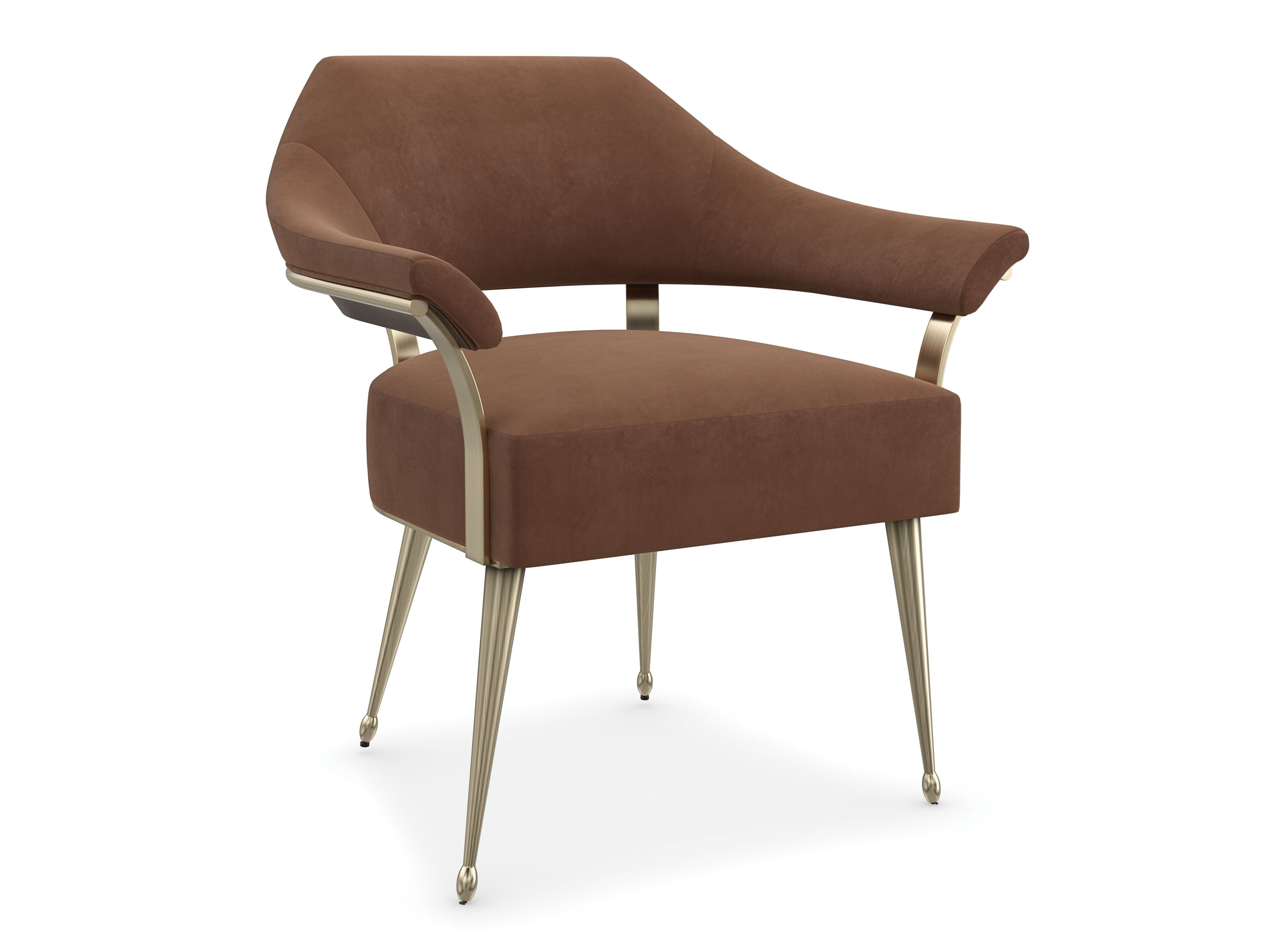 Кресло из мохера с открытой спинкой и подлокотниками Caracole LOUISETTE ARCH-00142285