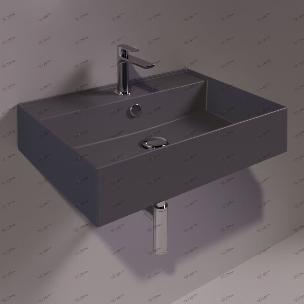 AG61ANTRACITEMATT Подвесная раковина настенная прямоугольная Simas Agile черная