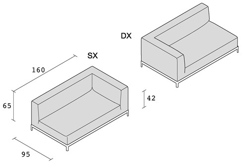 Alias Мягкая кушетка из ткани Aluzen soft P37 - Вид №2