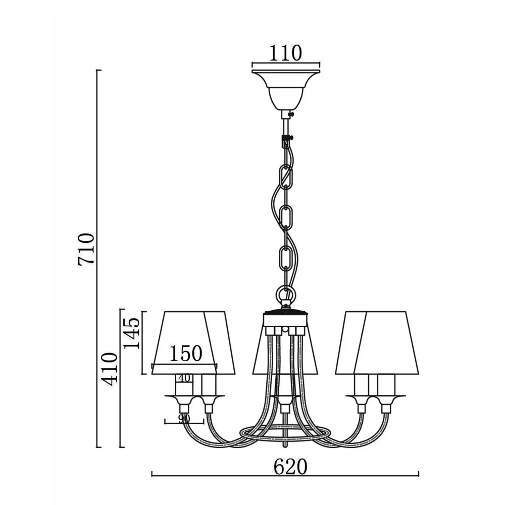 Люстра Freya FR4402-PL-05-GB - элегантное освещение для просторных помещений 89168088 STLM-0079382 - Вид №8
