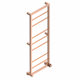 A2L-TWS9H1 Полотенцесушитель Современный квадратный, 9 перекладин, 520 мм x 1410 мм, водяной, с 1 декоративной крестовой рукояткой Thg-paris Metropolis с чёрным хрусталём Хром