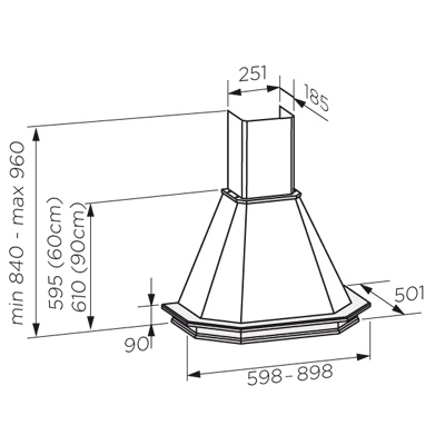 1106523 Вытяжка каминная Jetair ASPEN WH/A/60 T.GREZZO белый/бежевый STDN-0060962 - Вид №1