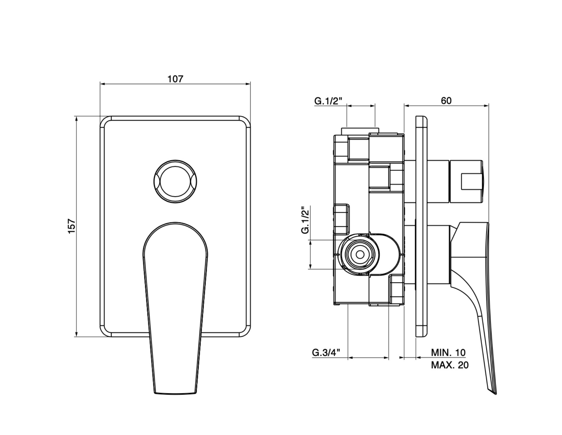 Дистанционное управление на стене GATTONI Mach 10 ARCH-00081191 - Вид №2