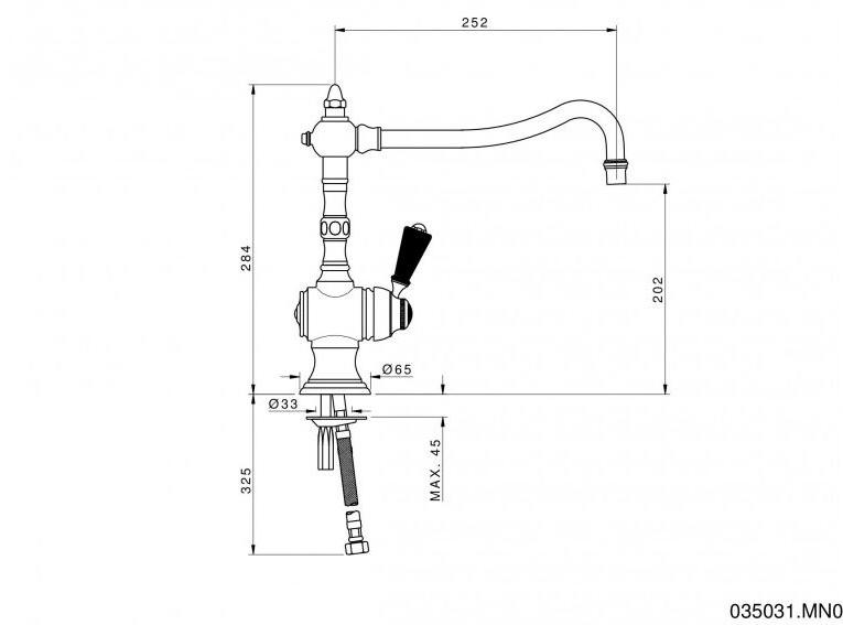 Bronces Mestre Смеситель для кухни мостовой на одно отверстие Retro 035031.mn0.50 - Вид №1