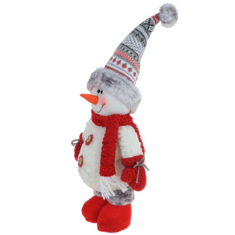 89378944 Игрушка мягкая Снеговик 779444 50 см красно-серый STLM-1533448 Santreyd  - Вид №2