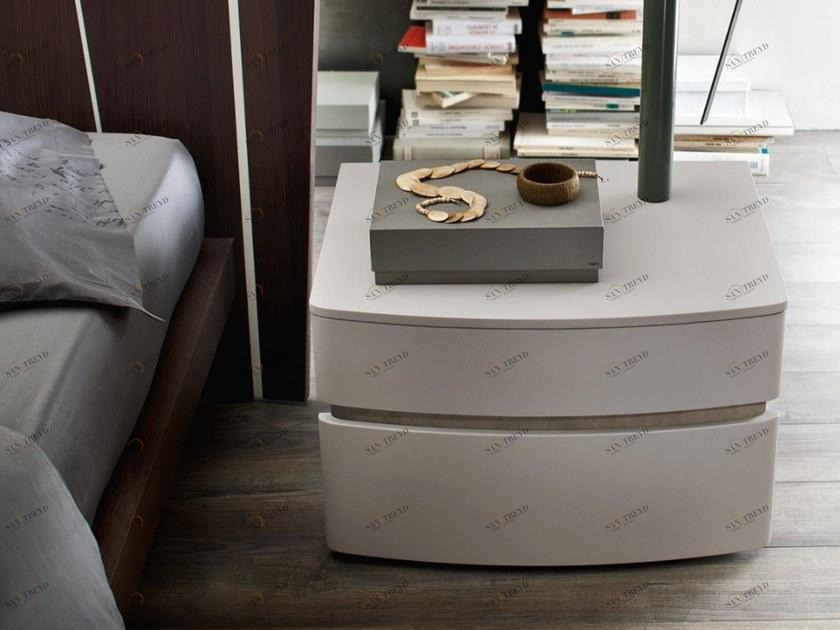 ZANETTE Прикроватная тумбочка из лакированной древесины с ящиками Glam sun-id-1463540